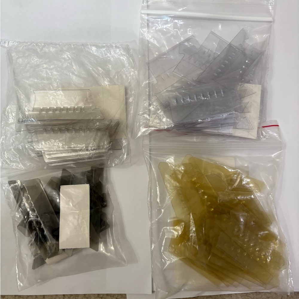 Lot Hanging File Folder Tabs Clear Grey Yellow Plastic With Insertable Labels